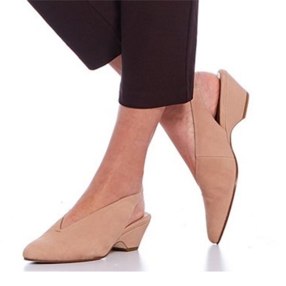 Eileen Fisher Gatwick Nubuck Slingback Block Heel Pumps Size 7 - Picture 2 of 9